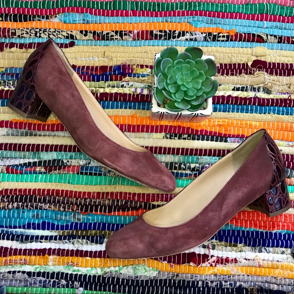 J. Crew ~ Evelyn suede block heel pumps - Picture 2 of 6